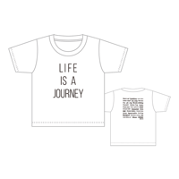 【KIDSサイズ】LIFE IS A JOURNEY ドライTシャツ／ホワイト✕ブラック
