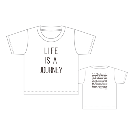 【KIDSサイズ】LIFE IS A JOURNEY ドライTシャツ／ホワイト✕ブラック