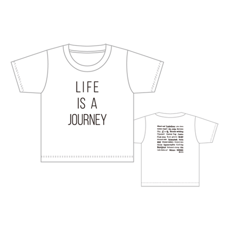 【KIDSサイズ】LIFE IS A JOURNEY ドライTシャツ／ホワイト✕ブラック