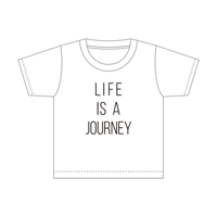 【KIDSサイズ】LIFE IS A JOURNEY ドライTシャツ／ホワイト✕ブラック