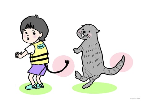 水辺の安全イラスト（ライフジャケット）