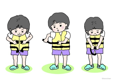 水辺の安全イラスト（ライフジャケット）