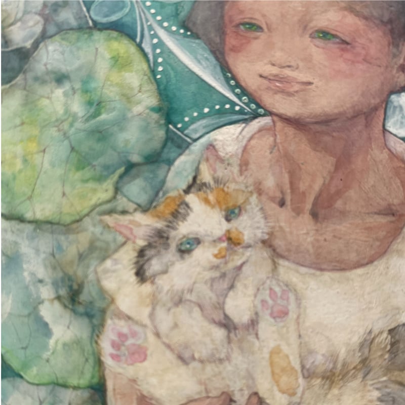 版画 少女と子猫　22/50 藤田嗣治 猫と少女 | 絵画など美術品の販売と買取 | 東京・銀座