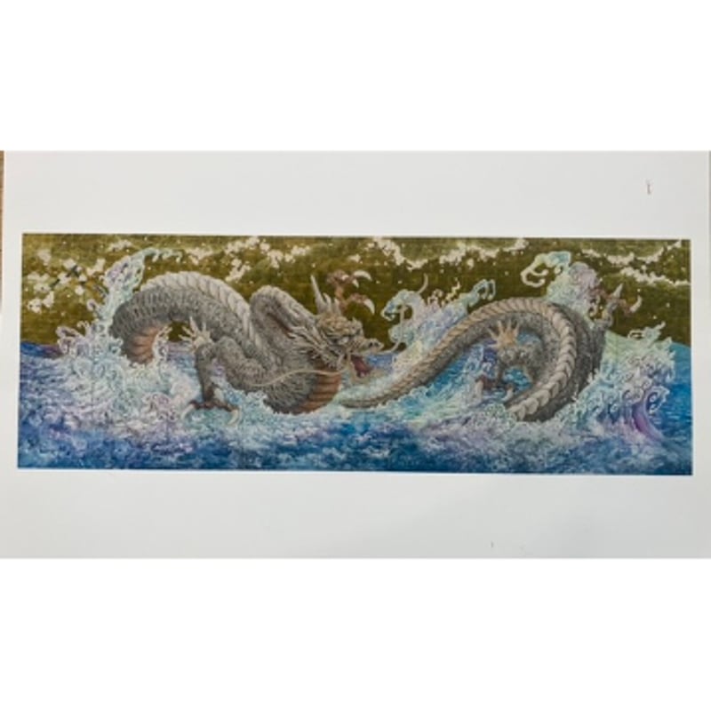 奉納記念🐉白龍神桜波図ジークレー版画《初版No.1〜10》 | 工房 映水