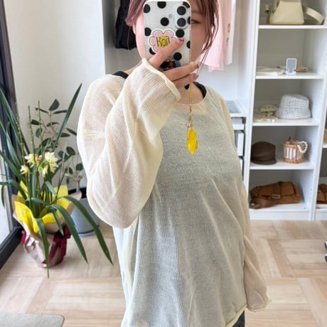 春夏NEW！シースルーサマーニット　オフホワイト