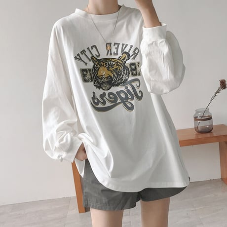 五黄の虎ロングTシャツ