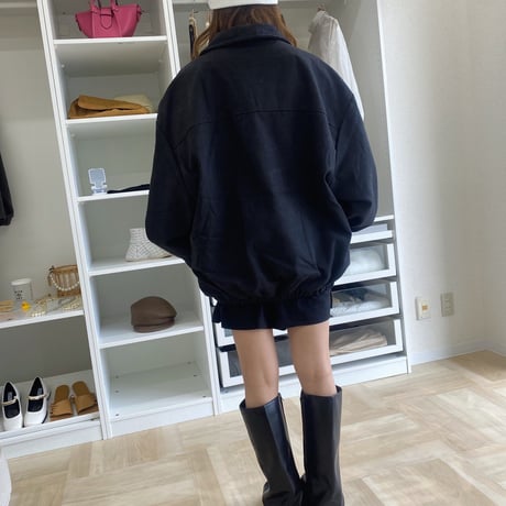New！デニム調襟つきトップス ブラック
