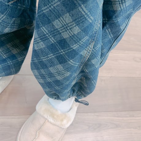 春夏NEW！チェックワイドデニム