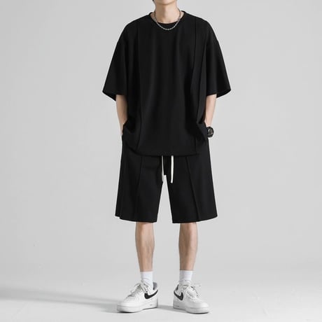 New！半袖ジャージセットアップ 黒