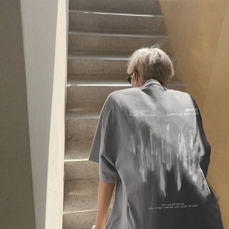 New！バックプリントTシャツ グレー
