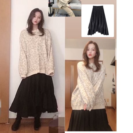 豹柄ニット(ベージュ)