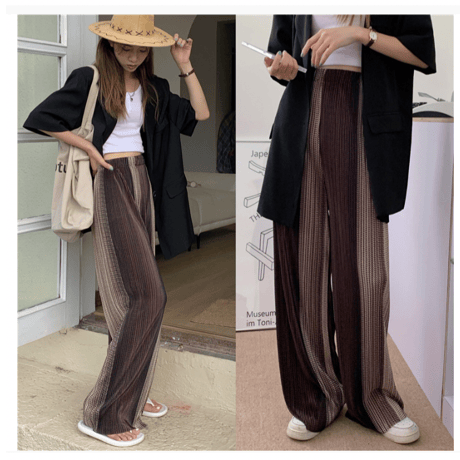 アシメトリーストライプパンツ