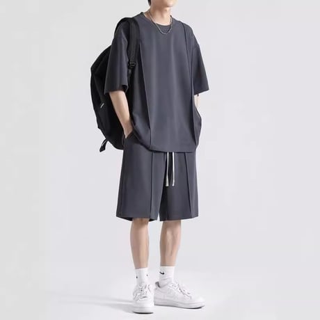New！半袖ジャージセットアップ グレー