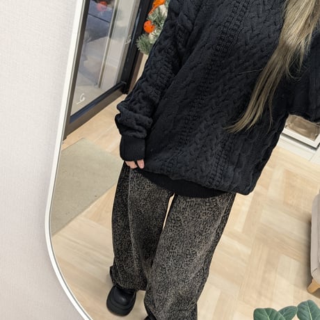 NEW！鍵編みニット ブラック