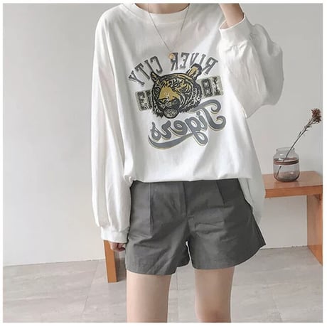 五黄の虎ロングTシャツ