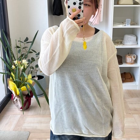 春夏NEW！シースルーサマーニット　オフホワイト