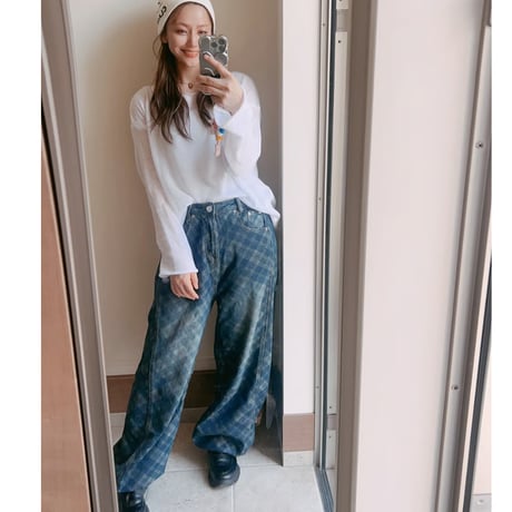 春夏NEW！チェックワイドデニム