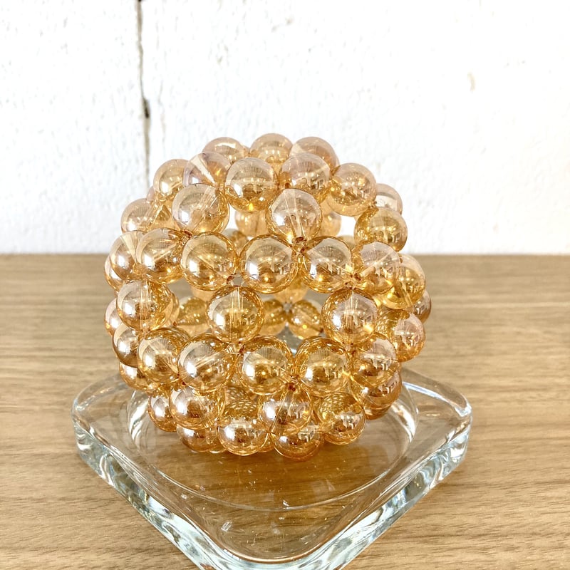 特大 フラーレン オブジェ 14mmゴールデンオーラクリスタル（直径約9cm