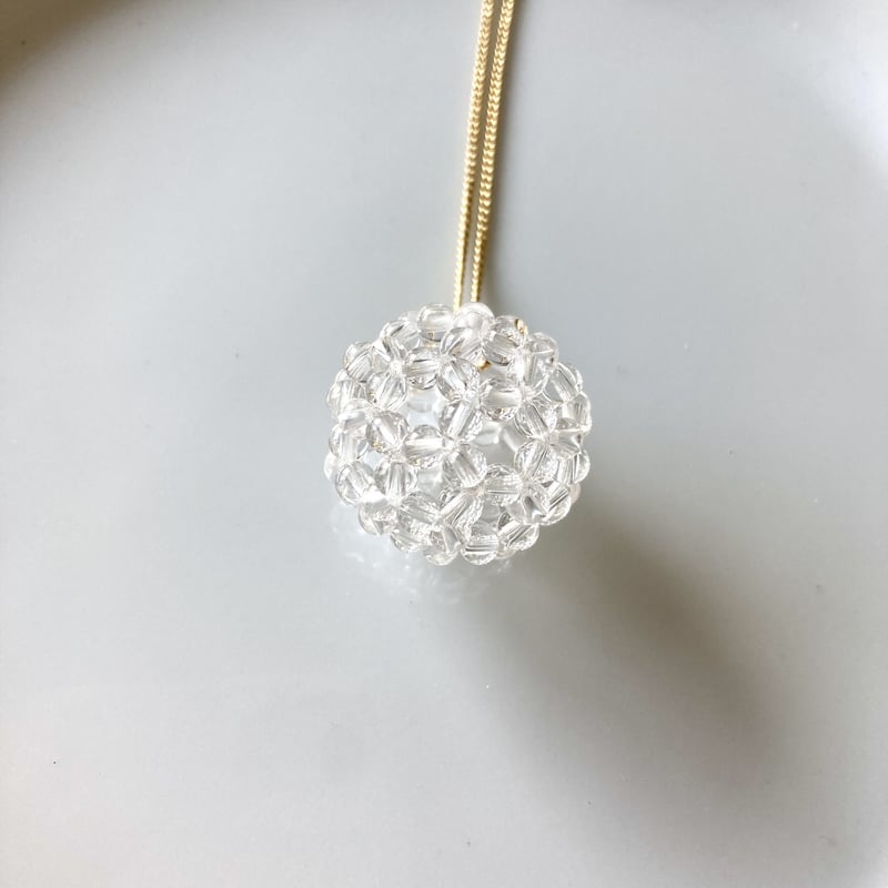 フラーレン ネックレス3mm クリスタル（直径約2cm） | floweressence&fu