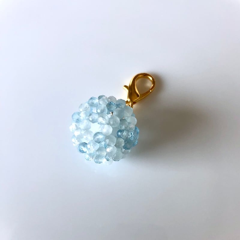 フラーレン チャームのみ3mm アクアマリン（直径2cm
