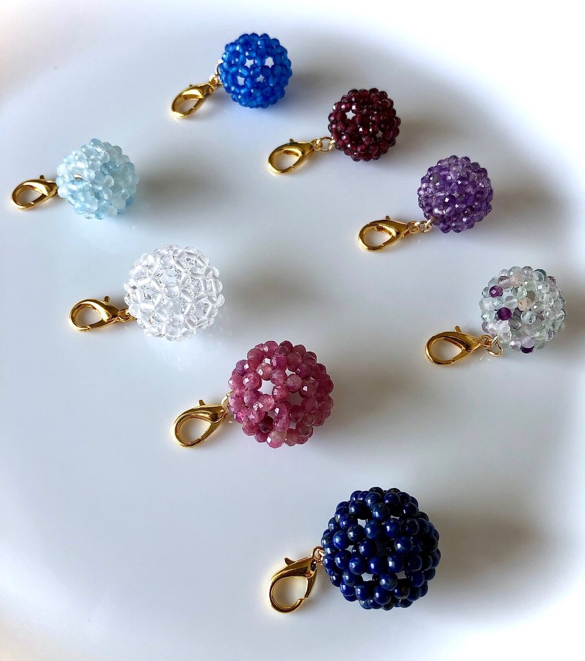 フラーレン チャームのみ3mm アクアマリン（直径2cm