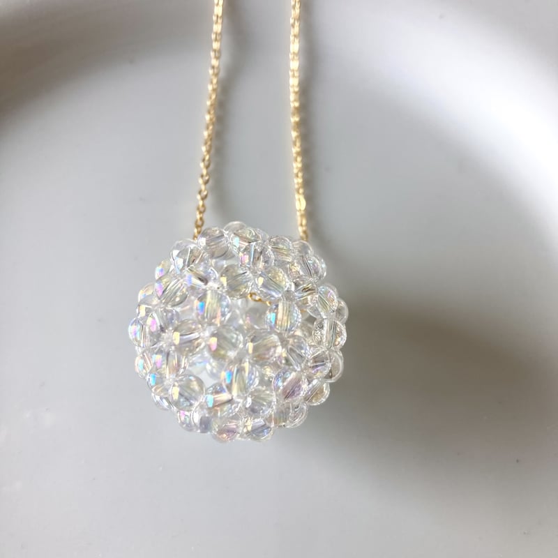 フラーレンロングネックレス（55cm） レインボーオーラクリスタル