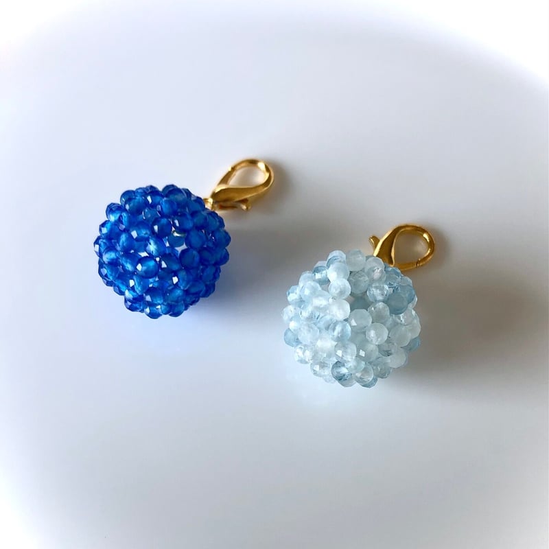 フラーレン チャームのみ3mm アクアマリン（直径2cm