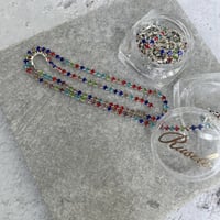 Colorful bijou chain -silver-