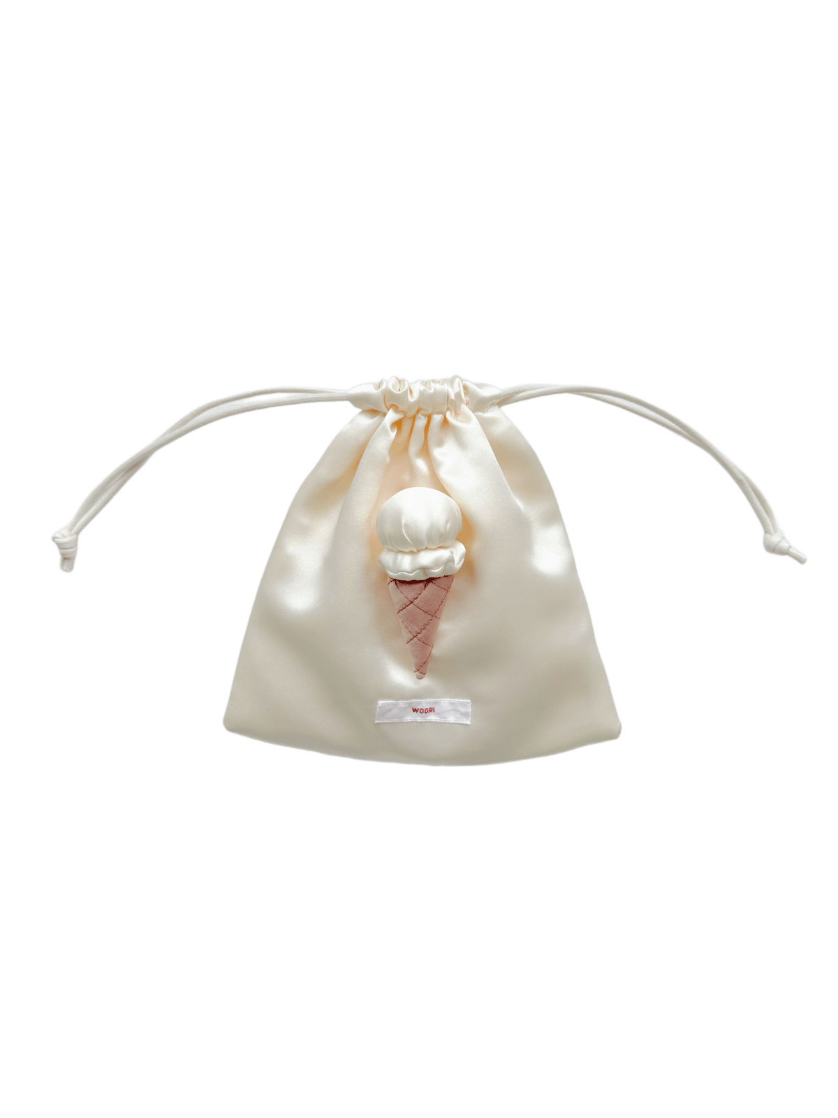 ラヴィ　ハンドメイドジョリーフルール 持ち手付巾着袋エピ＆ファスナーポーチ ice pouch / Ivory 【6月上旬頃のお届け】 | WOORI