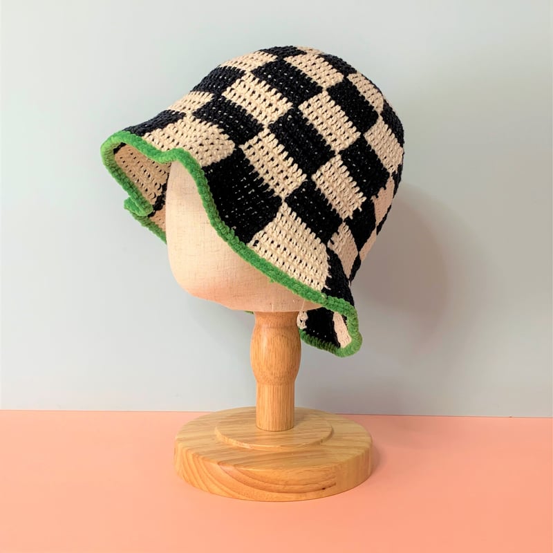 チェッカー バケットハット／BLK×WHT［for Kids] | HIMITSU by co