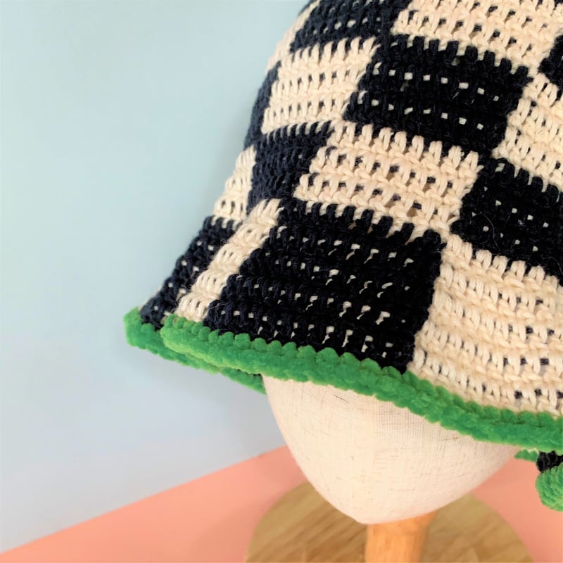 チェッカー バケットハット／BLK×WHT［for Kids] | HIMITSU by co