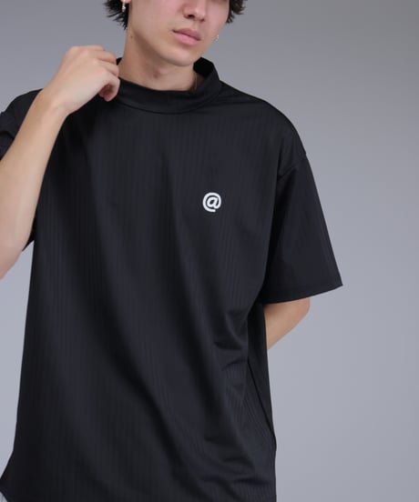 【 ANTIQUAGOLF×STCH 】printed short sleeve tops-black