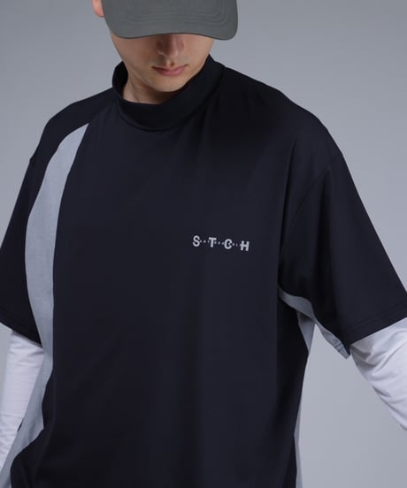 【 ANTIQUAGOLF×STCH 】Asymmetry Logo Tops-black