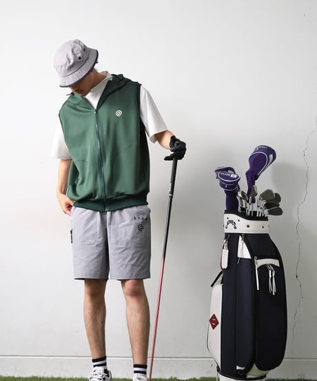 【ANTIQUAGOLF×STCH】UNISEX（ユニセックス）logo half pants-gray