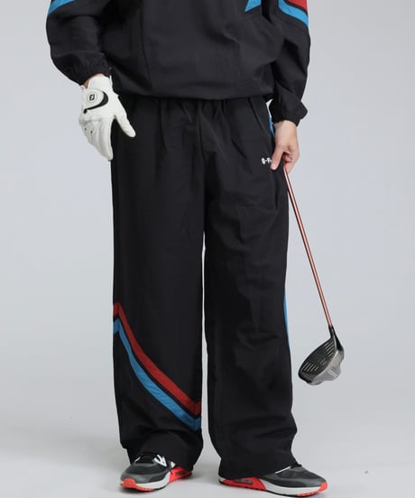 【ANTIQUAGOLF×STCH】UNISEX（ユニセックス） Asymmetric Line Pants-black