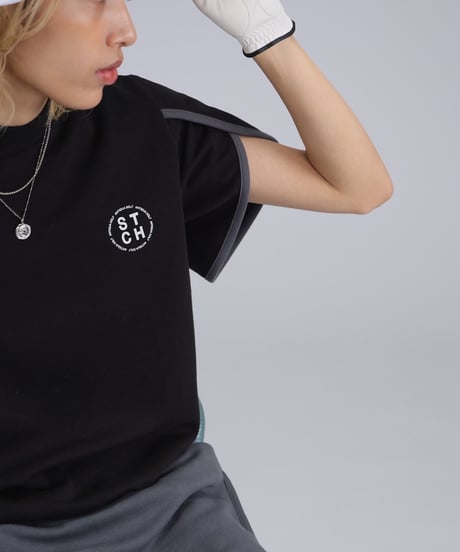 【 ANTIQUAGOLF×STCH 】petal sleeve tops-black