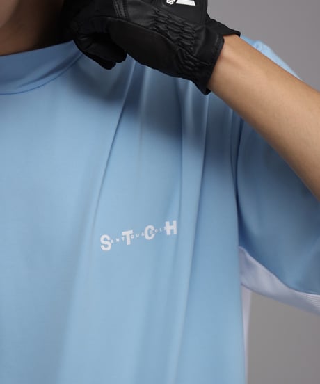 【 ANTIQUAGOLF×STCH 】Asymmetry Logo Tops-light blue