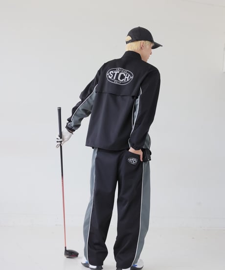 【ANTIQUAGOLF×STCH】 color matching pants-black