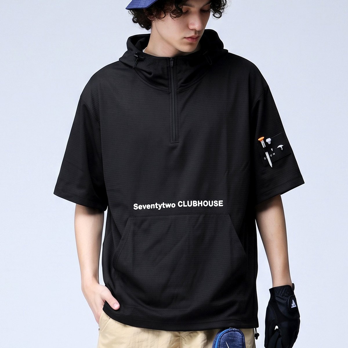 ANTIQUA GOLF×STCH】 SeersuckerTops- black | 【公式