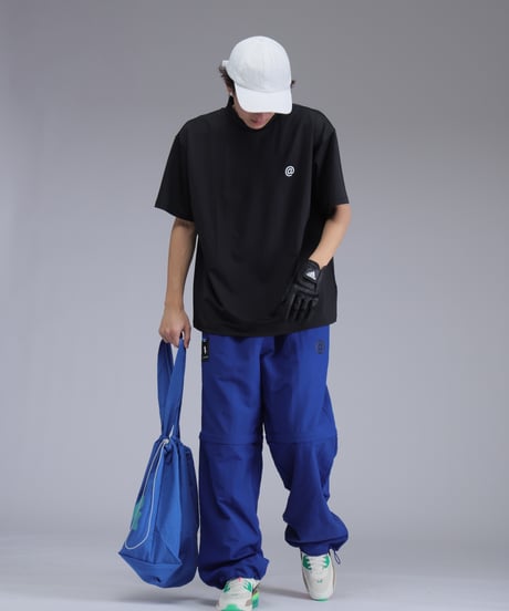 【 ANTIQUAGOLF×STCH 】printed short sleeve tops-black
