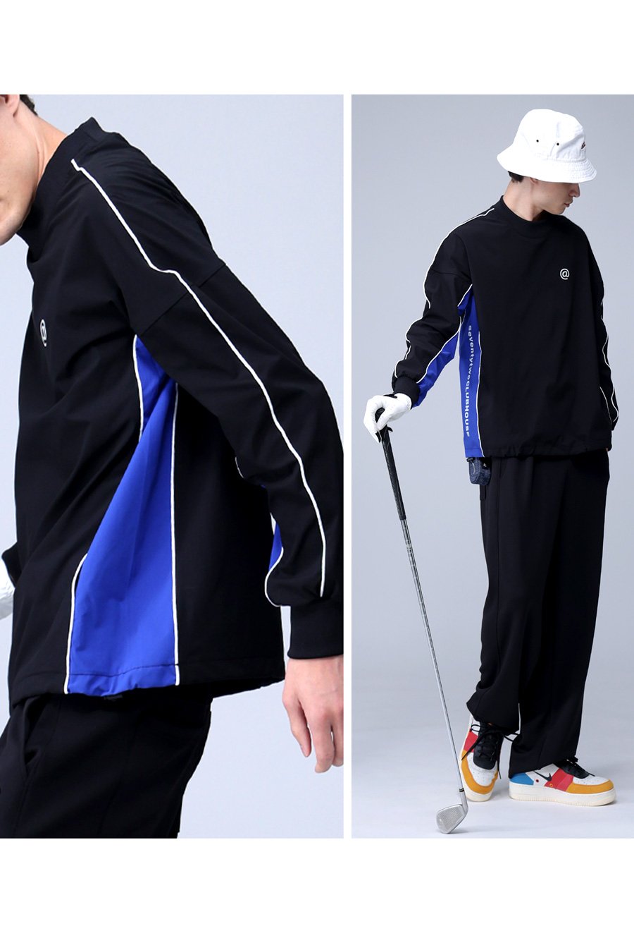 ANTIQUAGOLF×STCH】UNISEX(ユニセックス)line design pul ANTIQUAGOLF×STCH】UNISEX(ユニセックス)line design pul