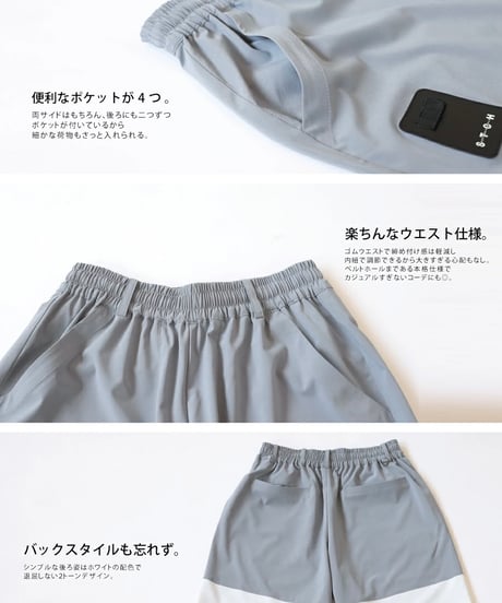【ANTIQUAGOLF×STCH】UNISEX(ユニセックス)logo halfpants-blue