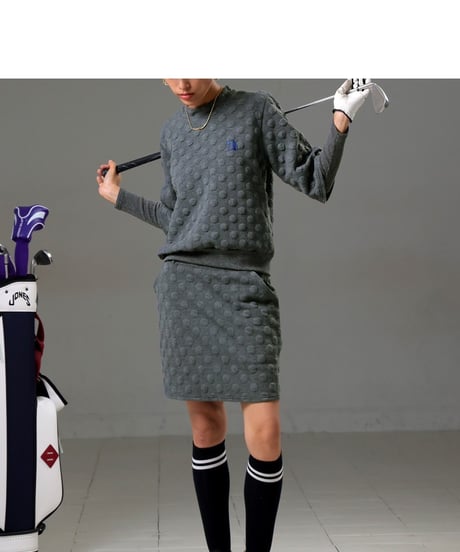 【ANTIQUAGOLF×STCH】dot layered tops-gray
