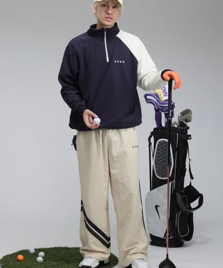 【ANTIQUAGOLF×STCH】UNISEX（ユニセックス） Asymmetric Line Pants-beige