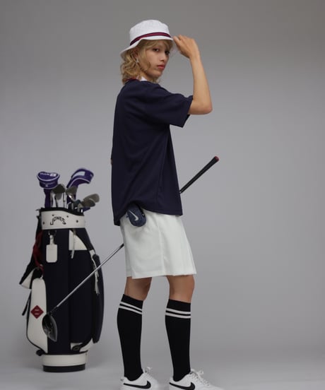 【 ANTIQUAGOLF×STCH 】Pleated Skirt-white