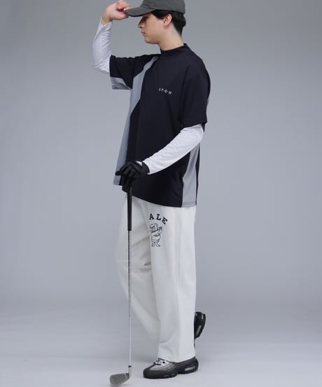 【 ANTIQUAGOLF×STCH 】Asymmetry Logo Tops-black