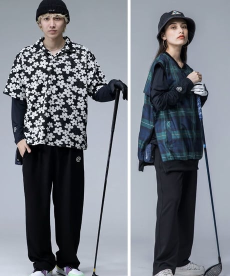 【ANTIQUAGOLF×STCH】UNISEX（ユニセックス）接触冷感×UVカット longsleeve under shirt-black
