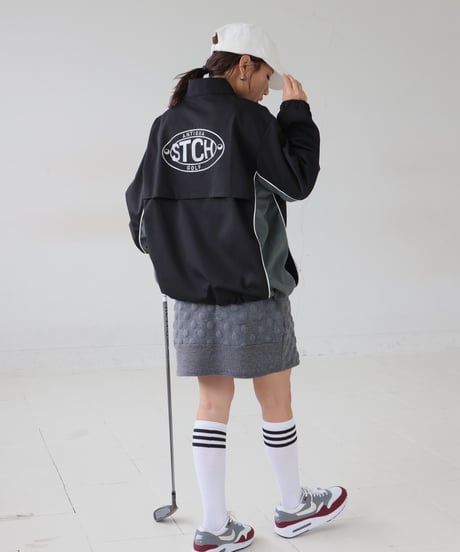 【ANTIQUAGOLF×STCH】 Half Zip LOGO Tops-black