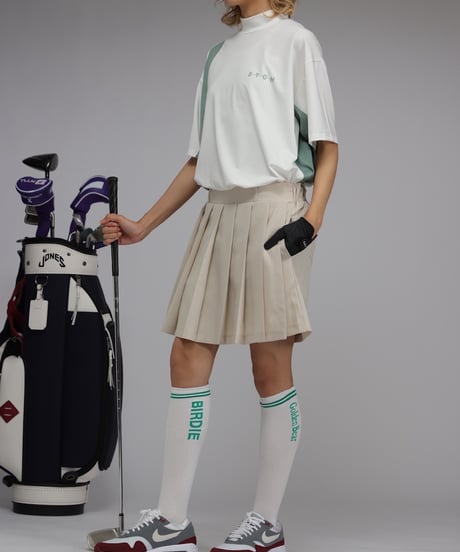 【 ANTIQUAGOLF×STCH 】Pleated Skirt-beige
