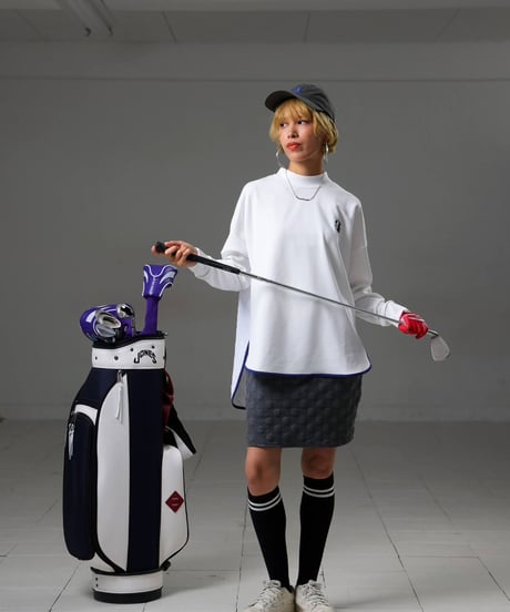 【ANTIQUAGOLF×STCH】dot mini skirt-gray